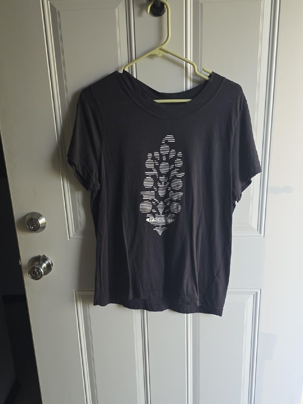 FP Movement by Free People Black Short-Sleeve Tee with White Center Graphic
